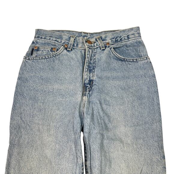 Chic VTG 90s High Rise Tapered Leg Mom Jeans Medium Wash Womens 7 Petite - Picture 3 of 6